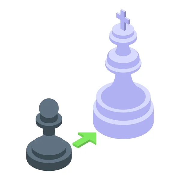 Checkmate Ícone Vetor Isométrico Xadrez Online Placa Jogo — Vetor de Stock