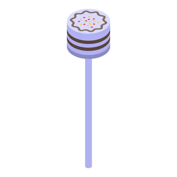 蛋糕弹出图标等距矢量 派对食物 庆祝糖果 — 图库矢量图片