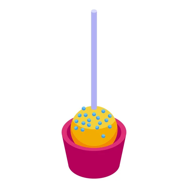 Candy Cake Pop Symbol Isometrischen Vektor Schokolade Feierkunst — Stockvektor