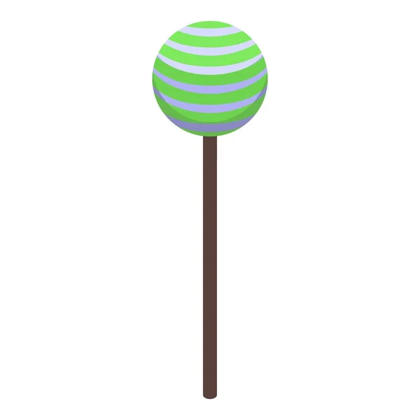 Green Cake Pop Icon Isometric Vector Candy Sugar Sweet Sugar — Stock Vector