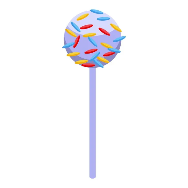 Cake Pop Icon Isometric Vector Chocolate Food Candy Art — Stock Vector