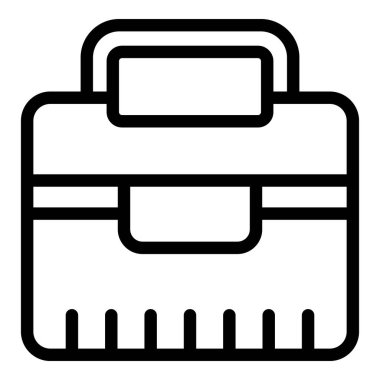 Plastik kutu simgesi ana hat vektörü. Yemek kabı. Yiyecek.