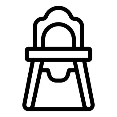 Bebek koltuğu ikonu ana hatları vektörü. Bebek bakıcılığı eğitimi. Hizmetli kadın