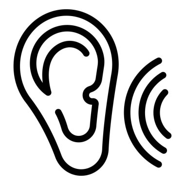 Dinle bebek ikon ana hatları vektörü. Online eğitim. Çocuk bakıcısı