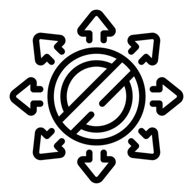 Dijital detoks ikonu ana hatları vektörü. Sosyal medya. Yürüyen stres