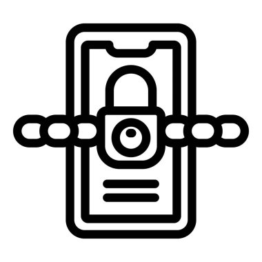 Akıllı telefon simgesi ana hatlarını kilitle. Dijital detoks. İnternet özgürlüğü