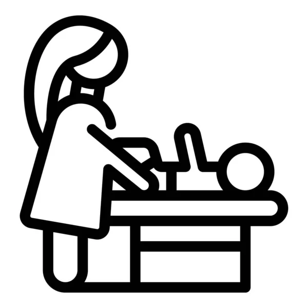 Icono Cuidado Del Bebé Contorno Vector Educación Infantil Atención Servicio — Vector de stock