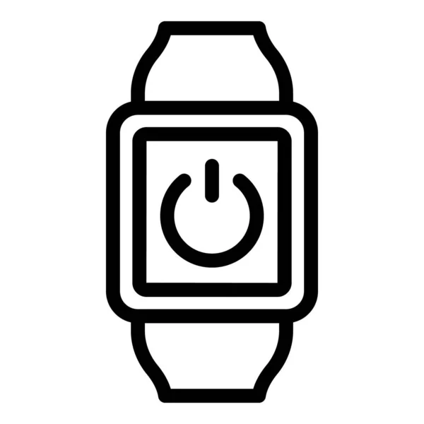 Wyłącz Wektor Zarysu Ikony Smartwatch Cyfrowy Detoks Media Społecznościowe — Wektor stockowy