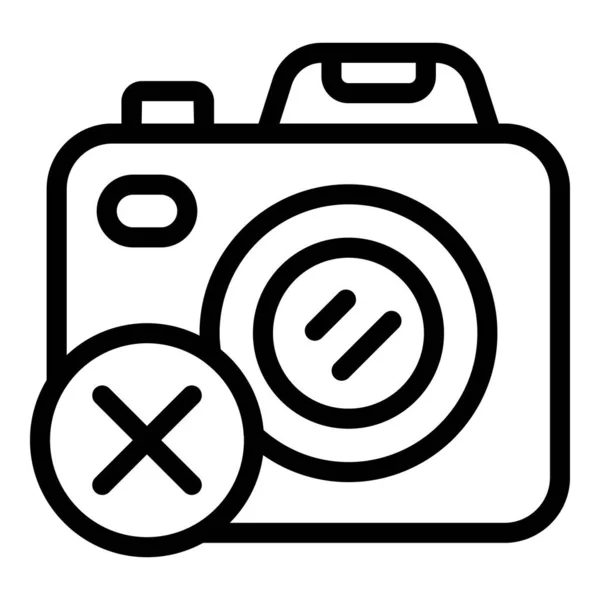 Nincs Fényképezőgép Ikon Körvonalvektor Digitális Méregtelenítés Közösségi Média — Stock Vector