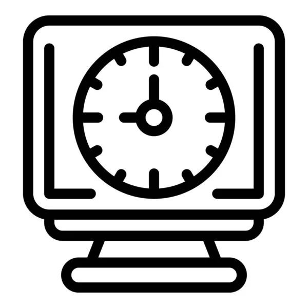 Timer Digitale Detox Symbol Umrissvektor Soziale Medien Tür Aufbrechen — Stockvektor