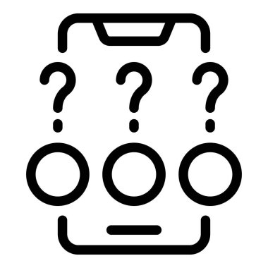 Çevrimiçi anket ikonu ana hatları vektörü. Oylar seçime. Elektronik kutu