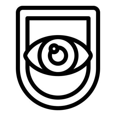 Seçim kalkanı simgesi ana hat vektörü. Oylama yapalım. Kağıt halka açık