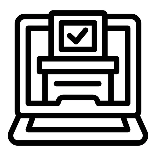 Seçim Ikonu Ana Hatları Vektörü Oylama Yapalım Çevrimiçi Kutu — Stok Vektör