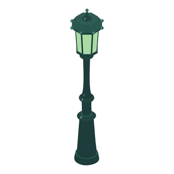 ストリートライトアイコン等角ベクトル 美しい古典的な金属街灯のアイコン 屋外人工照明 — ストックベクタ