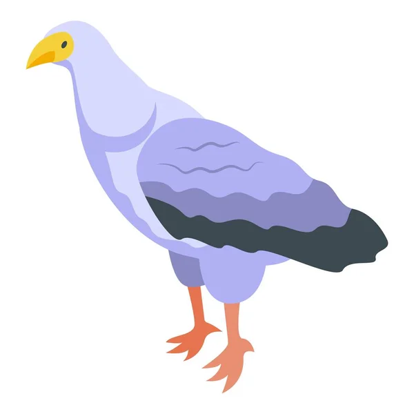 Icona Avvoltoio Bianco Vettore Isometrico Uccello Cattivo Predatore Naturale — Vettoriale Stock