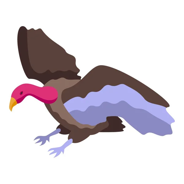 Ikona Zlého Ptáka Izometrický Vektor Supí Zvíře Přírodní Křídla — Stockový vektor