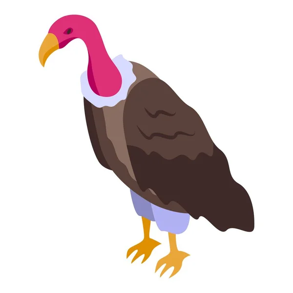 Ikona Czerwonego Ptaka Wektor Izometryczny Sęp Natury Zwierzęta Kondora — Wektor stockowy
