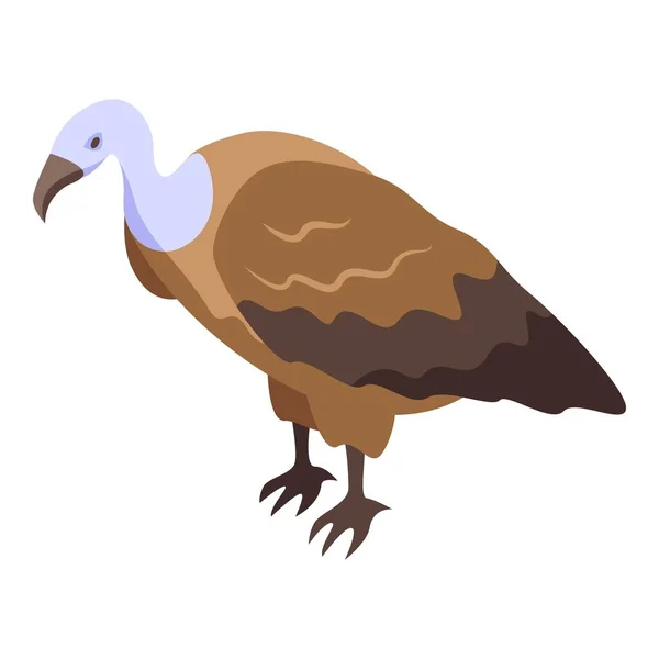 Vautour Oiseau Icône Vecteur Isométrique Condor Animal Forme Mascotte — Image vectorielle