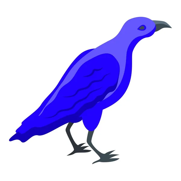 Icono Cuervo Azul Vector Isométrico Pájaro Cuervo Naturaleza Mosca — Vector de stock