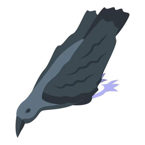 Изометрический Вектор Значка Ворона Воронья Птица Природа — стоковый вектор