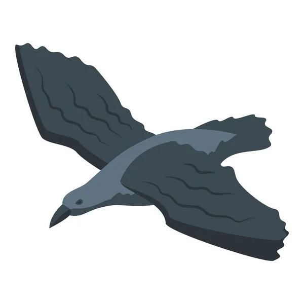 Volar Cuervo Icono Vector Isométrico Pájaro Cuervo Naturaleza Animal — Vector de stock
