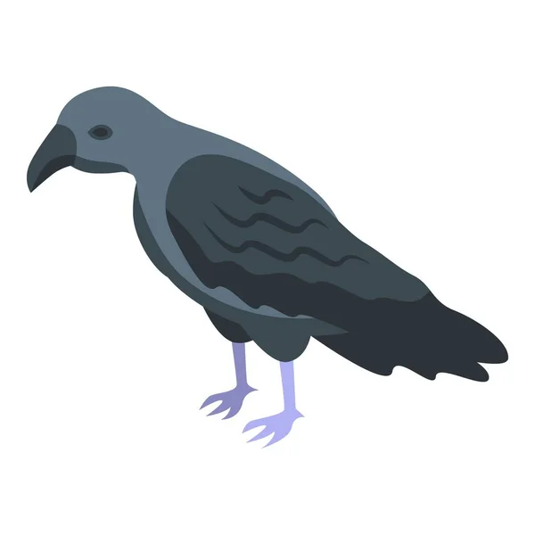 レイヴンアイコン等角ベクトル 鳥のカラス 自然動物 — ストックベクタ