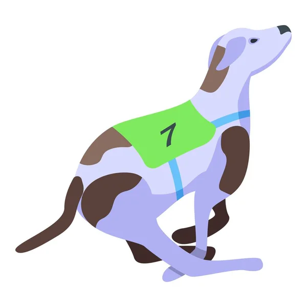 Icône Lévrier Race Vecteur Isométrique Animal Compagnie Course Canine — Image vectorielle