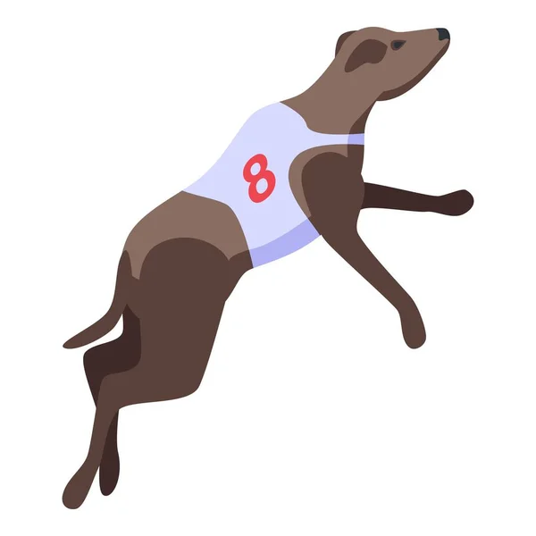 Ícone Galgo Marrom Vetor Isométrico Animal Estimação Formação Canina — Vetor de Stock