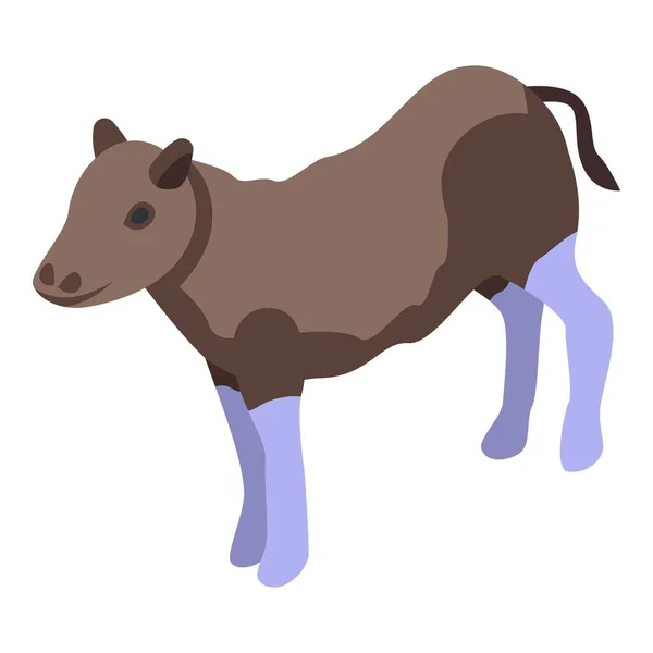 Ikona Buvolího Dítěte Izometrický Vektor Americký Bizon Prérie Zvířat — Stockový vektor