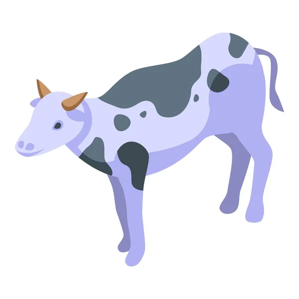 Vettore Isometrico Dell Icona Della Mucca Latte Bisonte Americano Profilo — Vettoriale Stock