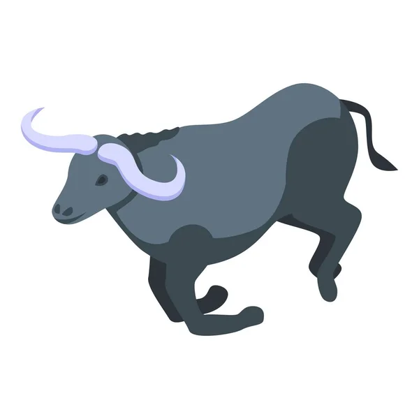 Ikona Bizona Wektor Izometryczny Amerykańskie Dzikie Karabao Zwierzęce — Wektor stockowy