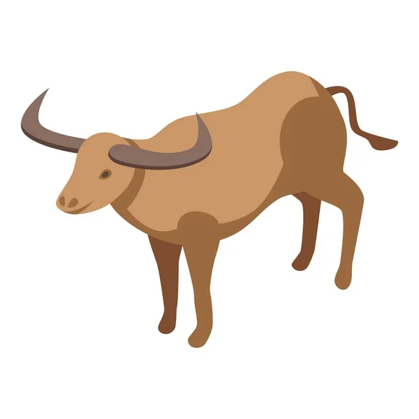 Büyük Bufalo Ikonu Izometrik Vektörü Amerikan Bizonu Hayvan Sürüsü — Stok Vektör