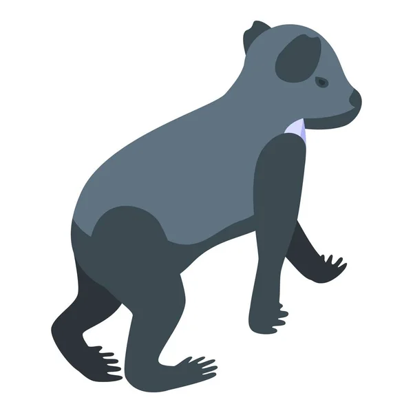 黒クマアイコン等角ベクトル かわいいコアラ 可愛い熊 — ストックベクタ