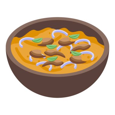 Tacikistan gıda ikonu izometrik vektörü. Şehir yolculuğu. Harita Turizmi