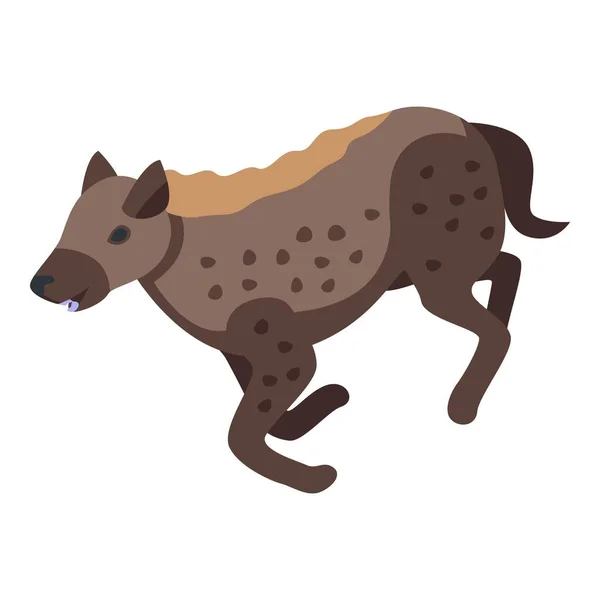 Executando Hiena Ícone Vetor Isométrico Animal Selvagem Cão Savana — Vetor de Stock
