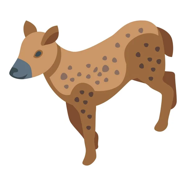 ヘナ犬のアイコン等角ベクトル 野生動物だ 自然アジア — ストックベクタ