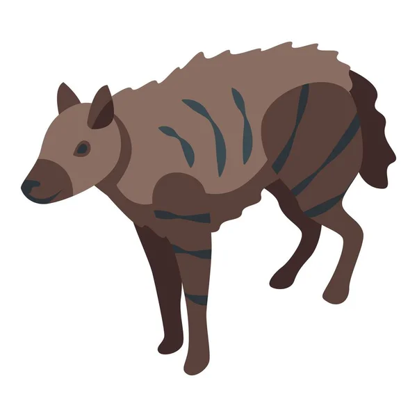 Icône Hyène Brune Vecteur Isométrique Animal Sauvage Jeune Hyène — Image vectorielle