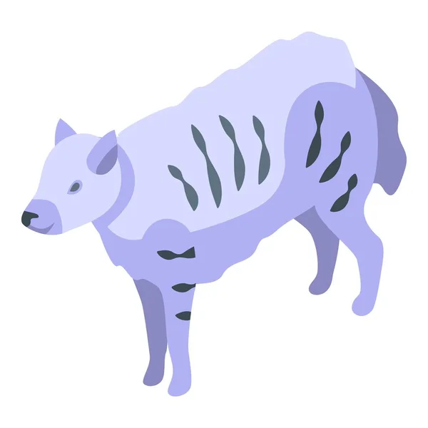 Malý Bílý Izometrický Vektor Ikony Hyeny Divoké Zvíře Dětská Skupina — Stockový vektor