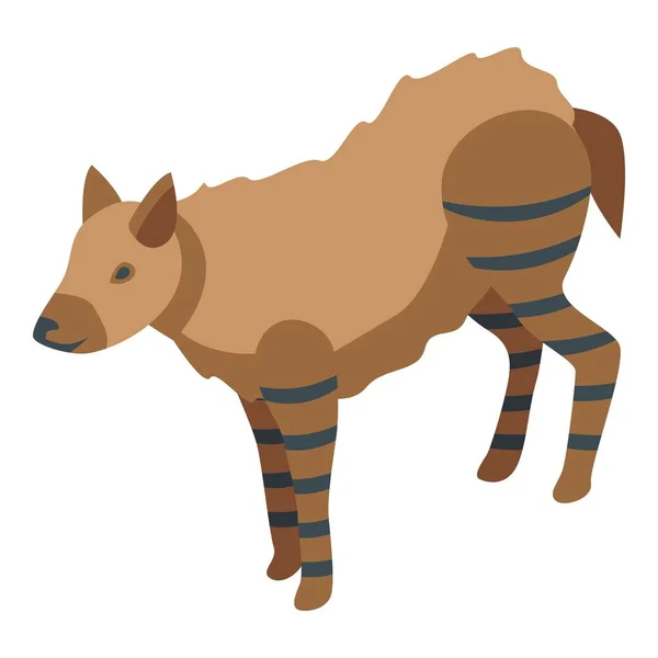 Baby Hyena Icon Isometric Vector Hewan Liar Taman Asia - Stok Vektor