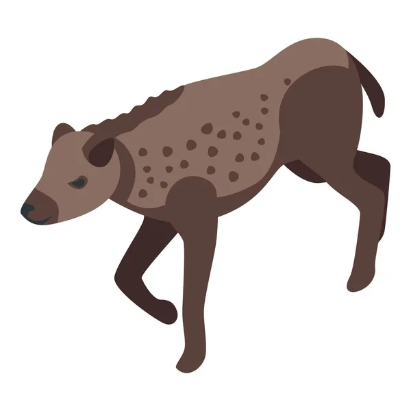 Bruine Hyena Icoon Isometrische Vector Gespot Dier Savannehond — Stockvector