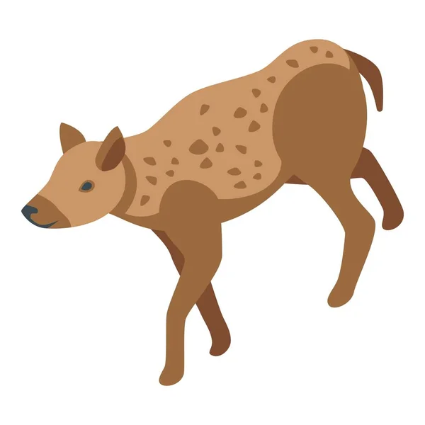 Icône Hyena Vecteur Isométrique Animal Sauvage Chien Savane — Image vectorielle
