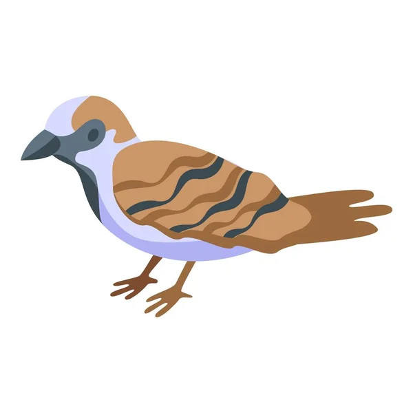 Sperling Symbol Isometrischen Vektor Vogelsprite Niedlich Klein — Stockvektor
