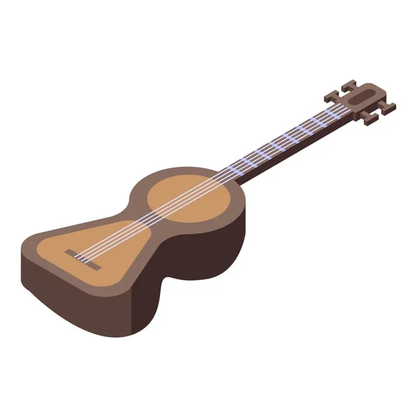 Ícone Guitarra Tajiquistão Vetor Isométrico Cidade Viagem País Capital — Vetor de Stock