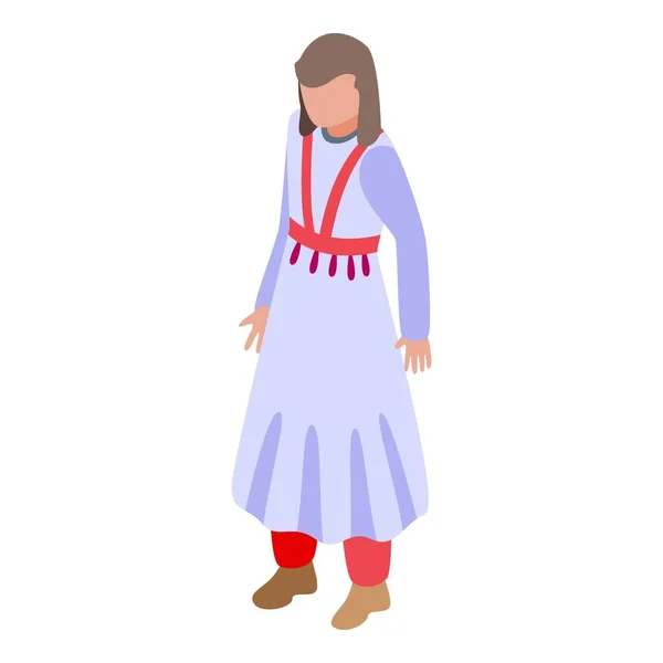 Таджикистан Милая Женщина Икона Изометрический Вектор Путешествие Городу Ориентировая Карта — стоковый вектор