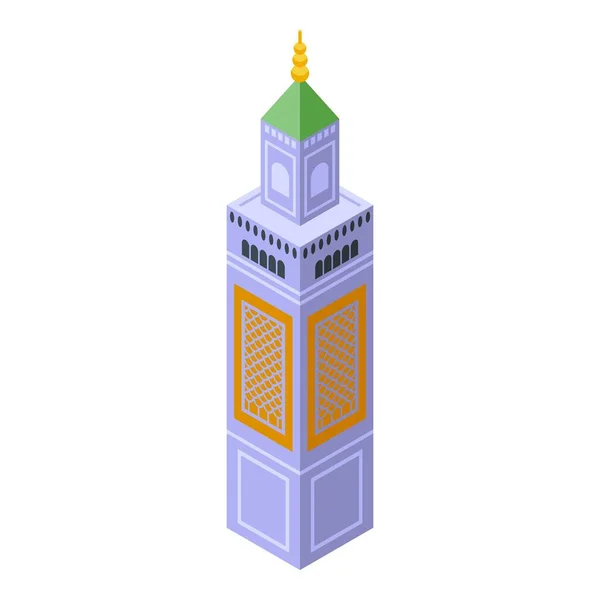 Ikona Tuniské Věže Izometrický Vektor Cestování Městě Moderní Panorama — Stockový vektor
