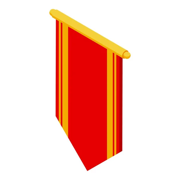 Изометрический Вектор Иконки Красного Золота Китайский Свиток Бумажная Доска — стоковый вектор