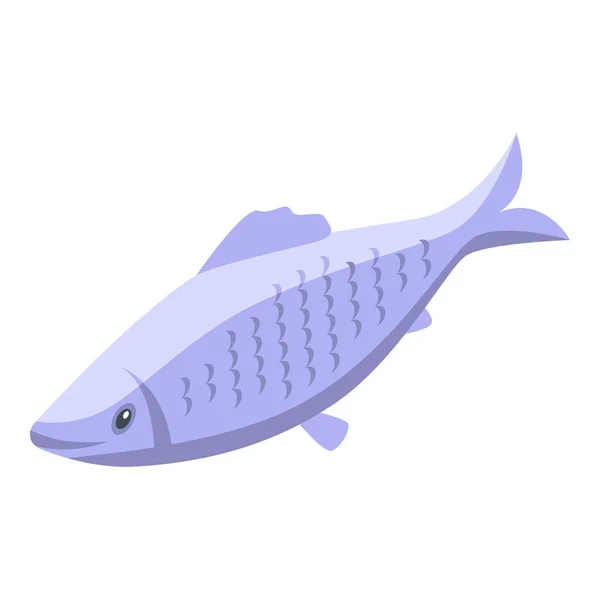 灰色鲱鱼图标等距矢量 水生物体 — 图库矢量图片
