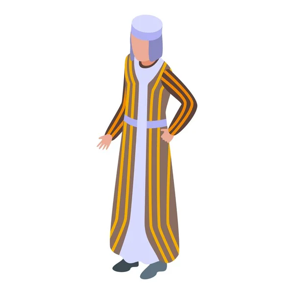 Uzbekistan Traditional Woman Icon Isometric Vector Travel Culture Islam People — Stock Vector