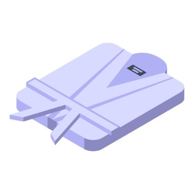 Yeni bornoz ikonu izometrik vektörü. Kumaş kumaş. Tekstil temizliği