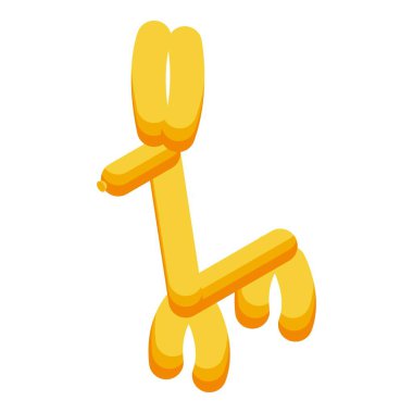 Tatlı balon köpek ikonu izometrik vektörü. Oyuncak hayvan. Sihirli hava